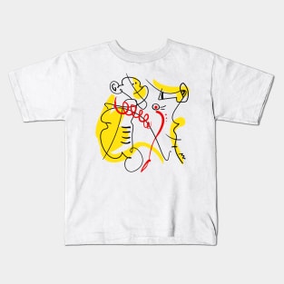 Monkey and seahorse stylized in the spirit of surrealism Kids T-Shirt